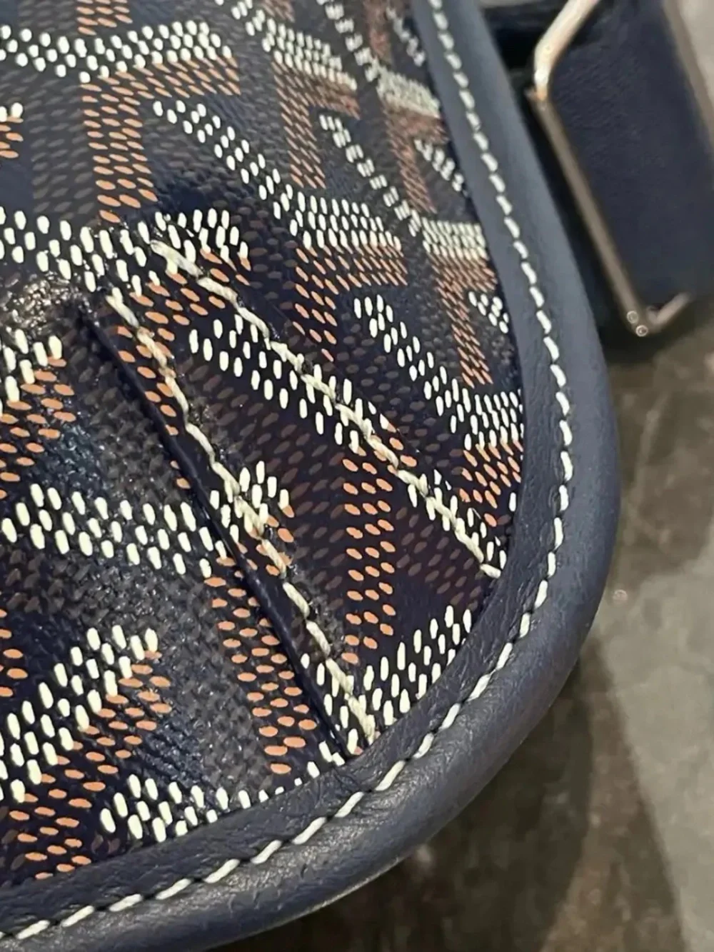 GOYARD Citadin blue coated canvas print crossbody bag